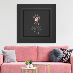 Black Starlight Pink Heart Paw Print Dog Memorial