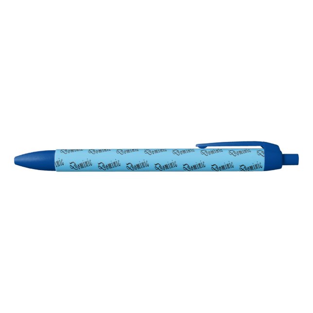 Black Starry Dominic, Name, Blue Ink Pen (Top)