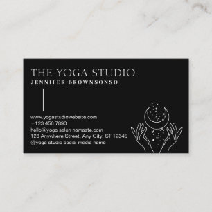 Black Stars Energy Healing Hands Moon Spiritual Business Card