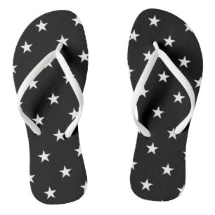 Black Stars Flip Flops