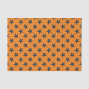Black Stars on Pumpkin Tissue Paper