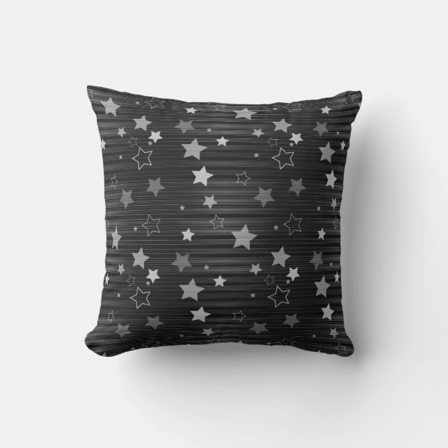 Black Stars Pattern Cushion (Front)