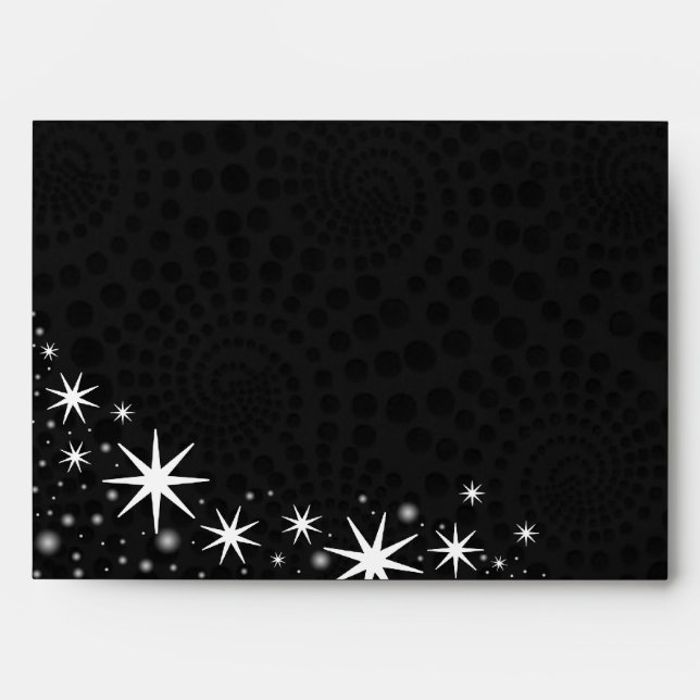 Black Stars Quinceañera A-7 Envelopes (Front)