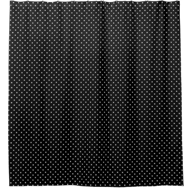 Black Stars Shower Curtain (Front)
