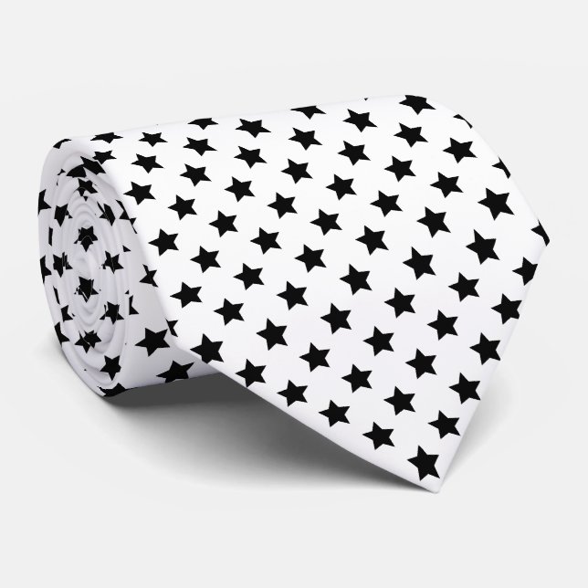 Black Stars Your Background Colour Tie (Rolled)