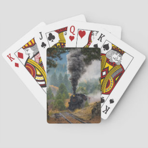 Black Steam Engine Playing Cards
