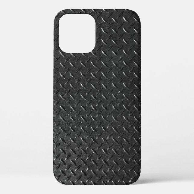 Black steel, fluted metallic texture. Case-Mate iPhone case (Back)