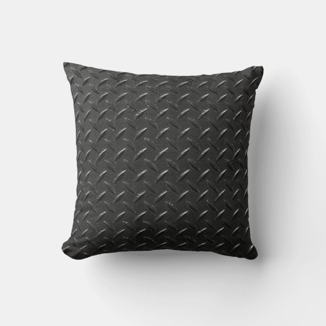 Black steel, fluted metallic texture. cushion (Front)