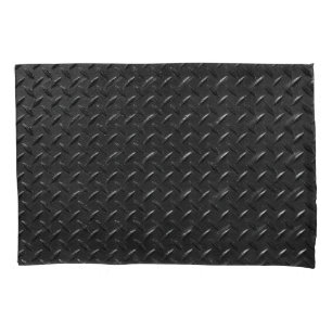 Black steel, fluted metallic texture. pillowcase