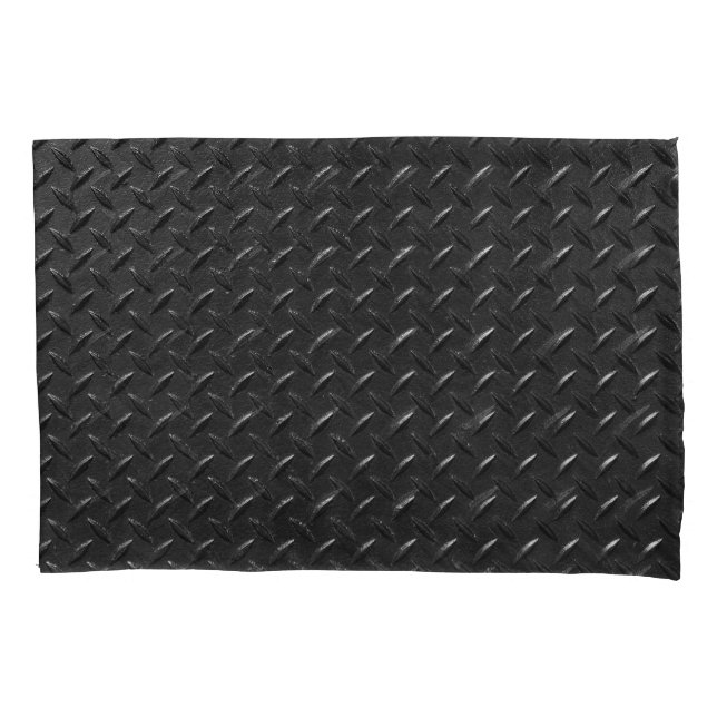 Black steel, fluted metallic texture. pillowcase (Front)