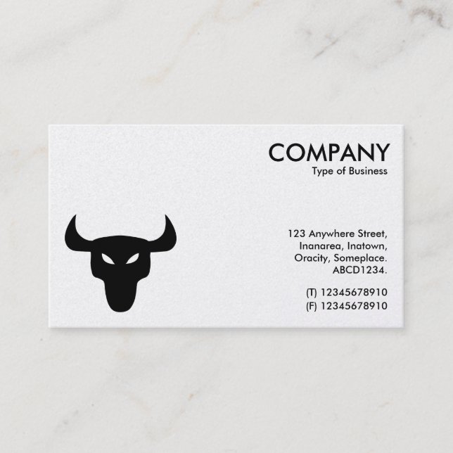 Black Steer Symbol - White (Platinum) Business Card (Front)