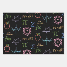 Black STEM Wrapping Paper Flat Sheet Set of 3