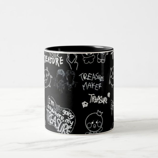Black Stick Figure Pattern Mug | Funny Minimalist  (Center)