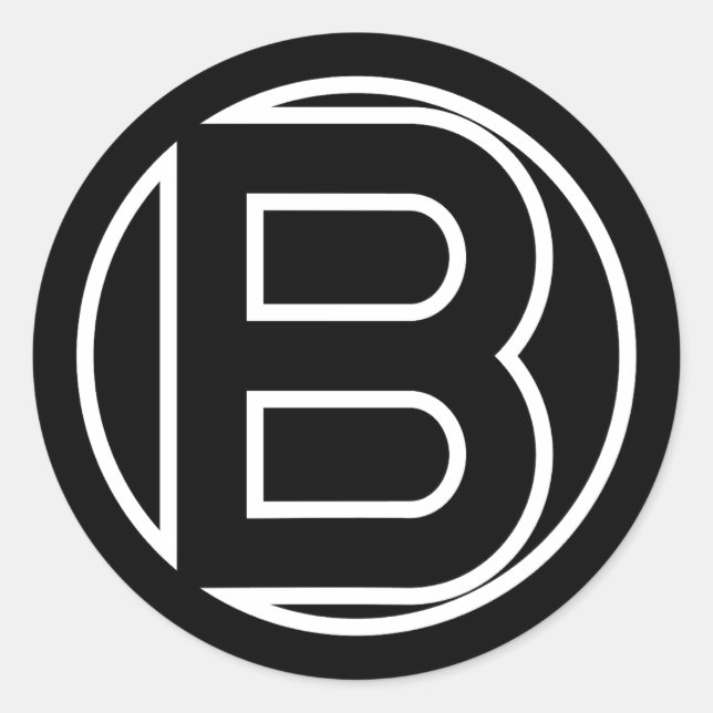 Black Sticker Circle Letter B (Front)