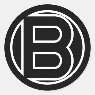 Black Sticker Circle Letter B