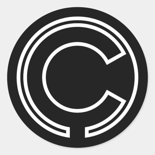 Black Sticker Circle Letter C (Front)