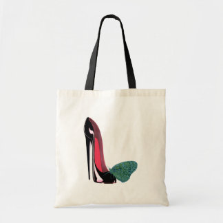 Black Stiletto Shoe and Butterfly Art Gift Bag
