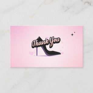 Black Stiletto Shoe High Heel Glamourous Thank You Business Card