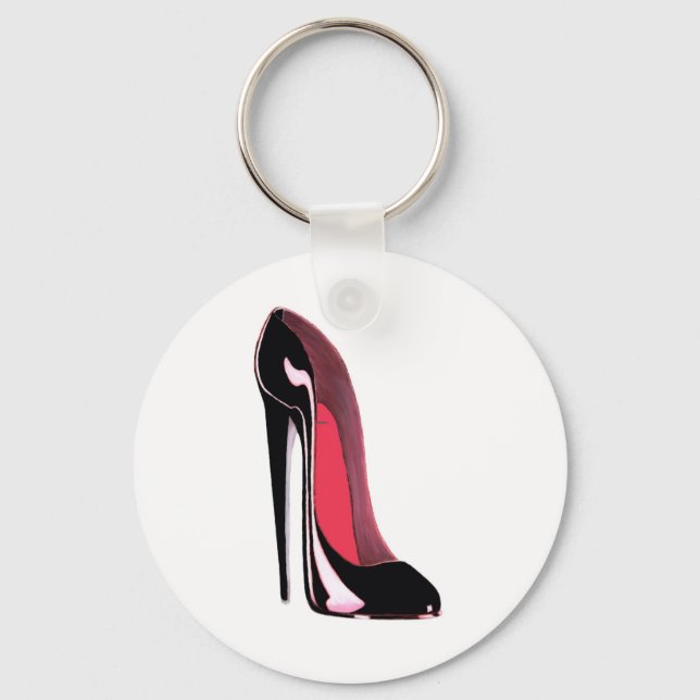 Black Stiletto Shoe Key Ring (Front)