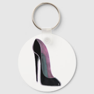 Black Stiletto Shoe Keychain