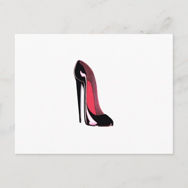 Black Stiletto Shoe Postcard (Front)