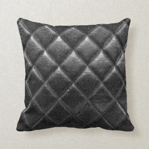 Black stitched leather bag quilted cc caviar cushion