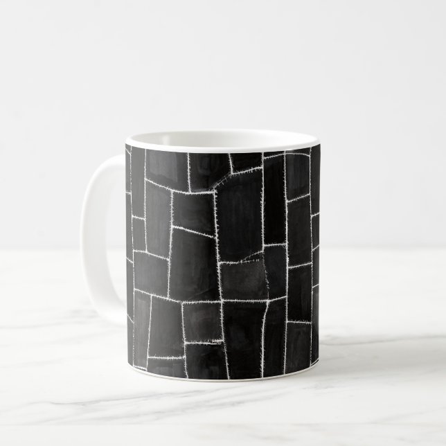 Black Stitches Coffee Mug (Front Left)