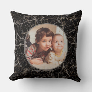 Black Stone & Marble Texture & Custom Photo Cushion