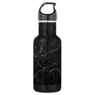 Black Stone with Gold & Silver Veins 532 Ml Water Bottle