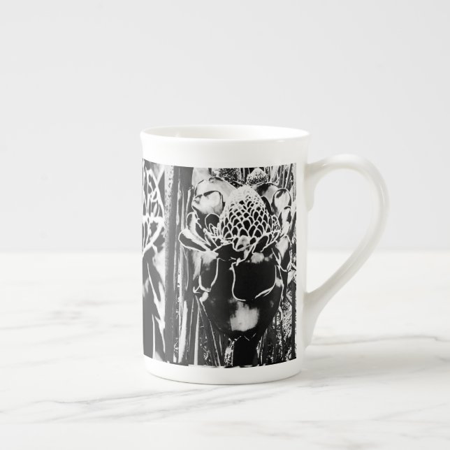 Black Strawberry Bone China Porcelain Mug (Right)