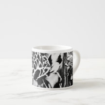 Black Strawberry Cappuccino/Espresso Porcelain Mug