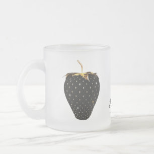 Black Strawberry Frosted Glass Coffee Mug