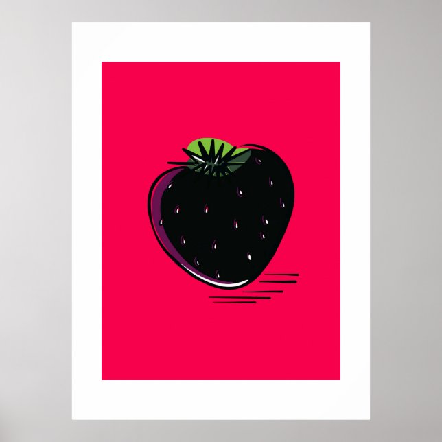 Black Strawberry – Minimal Pop  Poster (Front)