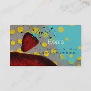 Black Strawberry Polka Dots Business Card