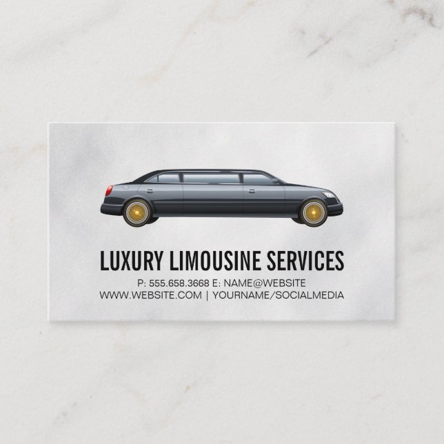 Black Stretch Limo Business Card (Front)