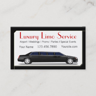 Black Stretch Limousine Business Card