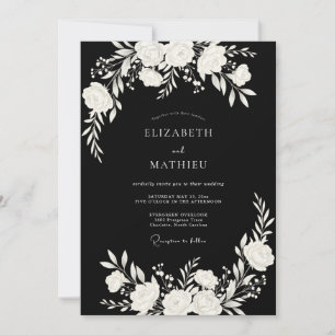 Black Striking Modern Wedding Invitation