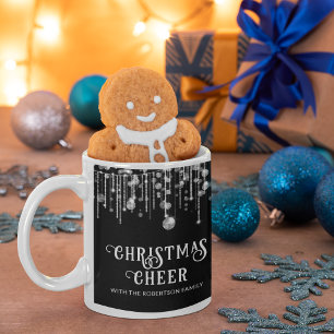 Black String Lights Christmas Party Coffee Mug