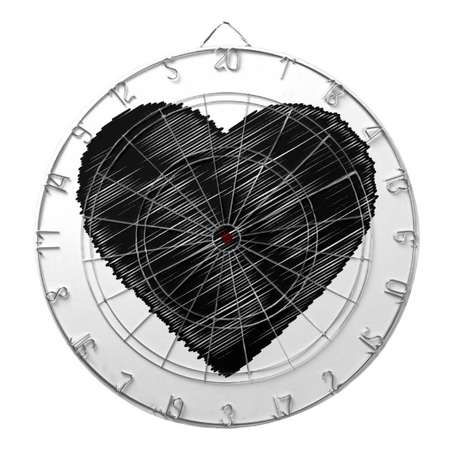 Black Strip Heart Dartboard (Front)