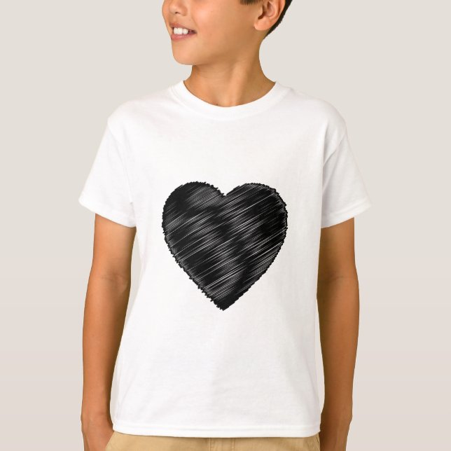 Black Strip Heart T-Shirt (Front)