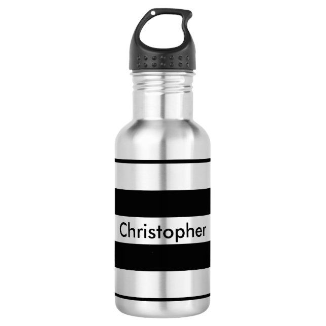 Black Stripe 710 Ml Water Bottle (Front)