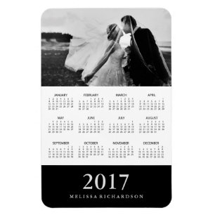 Black Stripe Elegant 2017 Photo Calendar Magnet