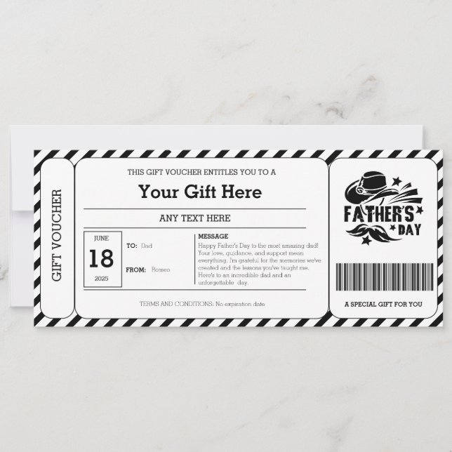 Black Stripe Father's Day Gift Voucher (Front)