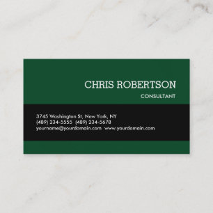 Black Stripe Forest Green Standard Business Card