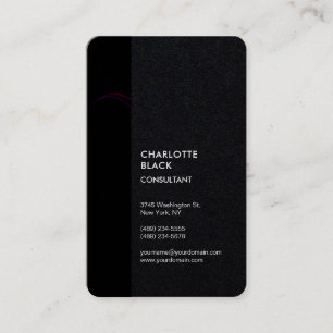 Black Stripe Minimalist Modern Stylish Simple Business Card