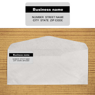 Black Stripe On Grey Business Address Label