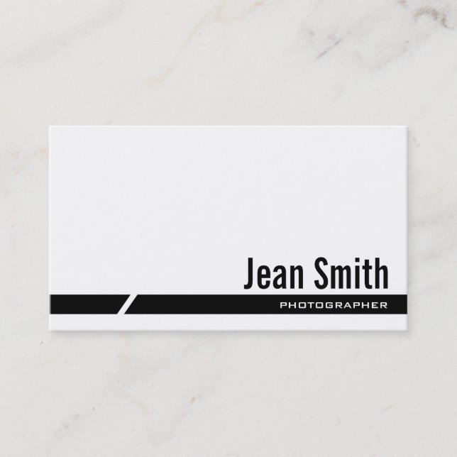 Black Stripe Photographer Business Card (Front)