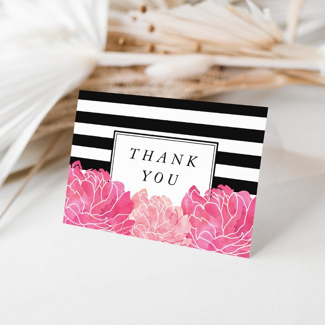 Black Stripe & Pink Peony Thank You (Creator Uploaded)