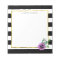 Black Stripe & Purple Pansy Personalised Notepad