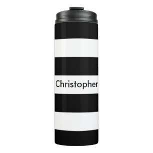 Black Stripe Thermal Tumbler